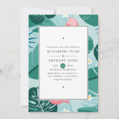 Exotic Tropical Wedding Kaart (Voorkant)