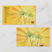 EXOtic-Vector-Graphics TROPICAL SUMMER PALM BOMEN Visitekaartje (Voorkant / Achterkant)