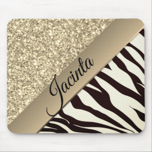 Exotic Zebra Gold Glam Muismat