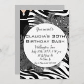 Exotic zebra imprimer élégante invitation d'annive (Devant / Derrière)
