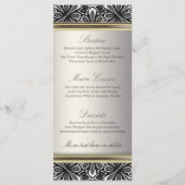 Exotic Zilver Zwart Wit Decor Wedding Menu (Achterkant)