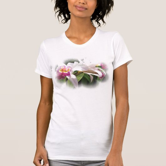 "Exotica"-wit orchidee shirt (Voorkant)