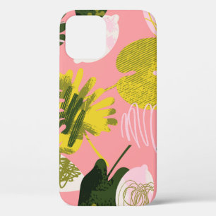 Exotisch abstract tropisch patroon met heldere kle iPhone 12 hoesje
