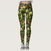 Exotisch Bloemenparadijs met Cactus Leggings (Voorkant)