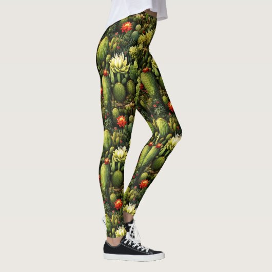 Exotisch Bloemenparadijs met Cactus Leggings (Rechts)