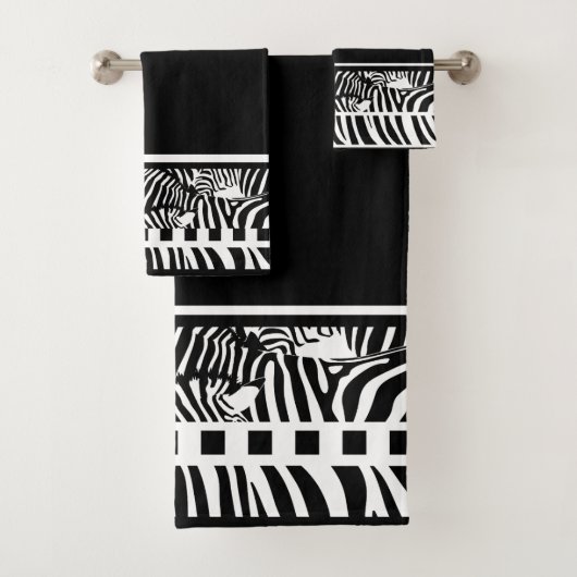Exotisch Dier Zwart-wit Zebra Print Handdoek (Insitu)