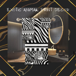 Exotisch Dier Zwart-wit Zebra Print Handdoek