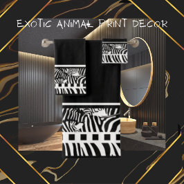 Exotisch Dier Zwart-wit Zebra Print Handdoek
