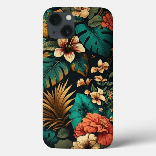 Exotisch en kleurrijk patroon van tropische bloeme Case-Mate iPhone case (Achterkant)