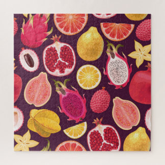 Exotisch fruit: kleurrijk naadloos patroon legpuzzel