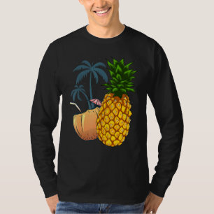 Exotisch Fruit Kokospalm Bomen Tropische Zomer Pi T-shirt