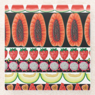 Exotisch fruit Trendy naadloos patroon Glazen Onderzetter
