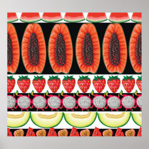 Exotisch fruit Trendy naadloos patroon Poster