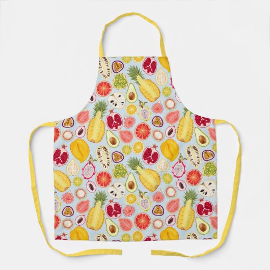 Exotisch fruitpatroon Apron Schort (Voorkant)