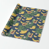Exotisch fruitpatroon cadeaupapier (Uitgerold)