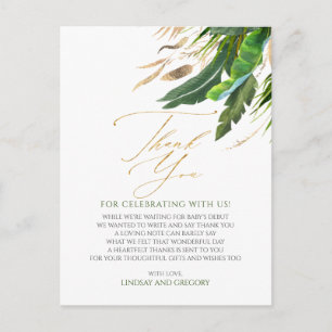 Exotisch gebladerte Floral Tropical dank u Briefkaart