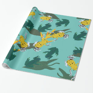 Exotisch kikkerpatroon cadeaupapier