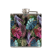 Exotisch kleurrijk Oerwoud met naam Heupfles (Achterkant)