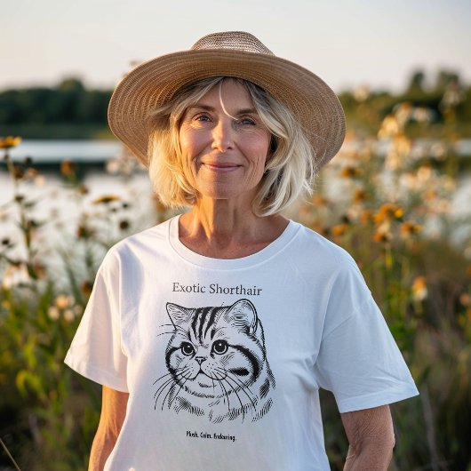 Exotisch Korthaar Portret Tri-Blend Shirt