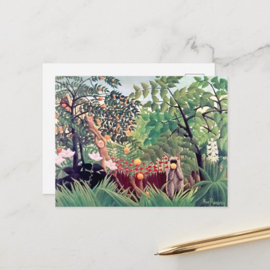 Exotisch landschap Henri Rousseau Briefkaart (Voorkant / Achterkant in situ)