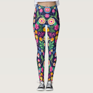 Exotisch met de hand geschilderd bloempatroon-4833 leggings