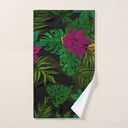 Exotisch oerwoud nachtorchideeën patroon handdoek (Handdoek)