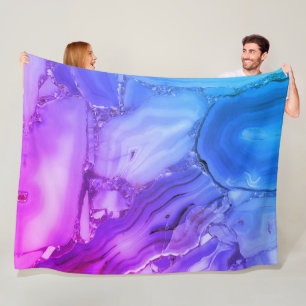 Exotisch paars marmer fleece deken