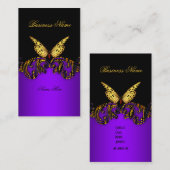 Exotisch Paarse Gouden Zwarte Vlinder Elegant Clas Visitekaartje (Voorkant / Achterkant)