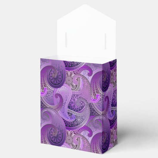 Exotisch Paarse Paisley Damask Pattern Bedankdoosjes (Geopend)
