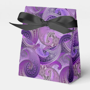 Exotisch Paarse Paisley Damask Pattern Bedankdoosjes