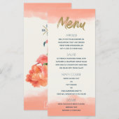 Exotisch Paradijs Koraal Waterverf Menu (Voorkant / Achterkant)