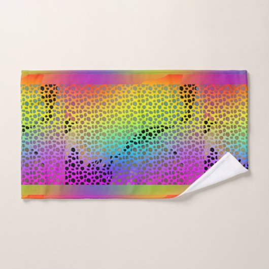EXOTISCH RAINBOW FAUX ANIMAAL PRINT BATH TOWEL SET BAD HANDDOEK (Handdoek)