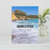Exotisch strand tropisch eiland paradijs bruiloft kaart (Staand voorkant)