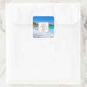 Exotisch strand tropisch eiland paradijs kaars amb vierkante sticker (Tas)