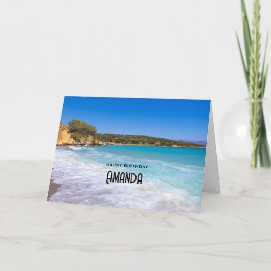 Exotisch strand tropisch eiland paradijs verjaarda kaart (Voorkant)