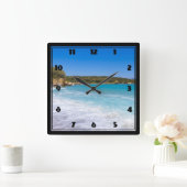 Exotisch strand tropisch eiland paradijs vierkante klok (Huis)