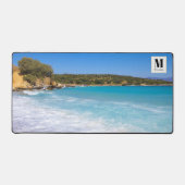 Exotisch strand Tropisch eiland Paradise Monogram Bureaumat (Voorkant)