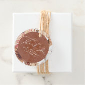 Exotisch Terracotta Bloem Elegant Boho Bedankjes Labels (In situ)