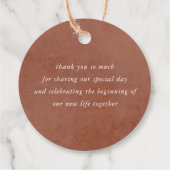 Exotisch Terracotta Bloem Elegant Boho Bedankjes Labels (Achterkant)