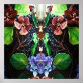 Exotisch Tropisch Blauw Orchidee Poster (Voorkant)