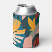 Exotisch tropisch, geometrisch  ontwerp blikjeskoeler (Blikje Voorkant)