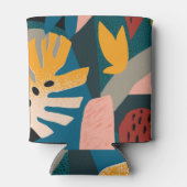 Exotisch tropisch, geometrisch  ontwerp blikjeskoeler (Achterkant)