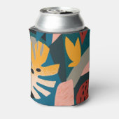 Exotisch tropisch, geometrisch  ontwerp blikjeskoeler (Blikje Achterkant)