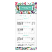 Exotisch Tropisch Patroon Prijs Menu (Voorkant)