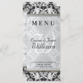 Exotisch Wit & Grijs Geometrisch Patroon Wedding M Menu (Voorkant / Achterkant)