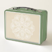 Exotisch wit Mandala op beige achtergrond (Achterkant)