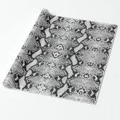 Exotisch zwart-wit Python Snakeskin Cadeaupapier (Uitgerold)
