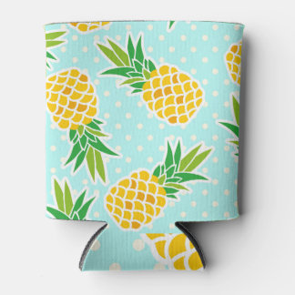 Exotische ananas: Blue Polka-dot fun. Blikjeskoeler