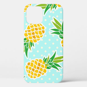 Exotische ananas: Blue Polka-dot fun. iPhone 12 Hoesje