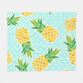 Exotische ananas: Blue Polka-dot fun. Fleece Deken (Voorkant (Horizontaal))